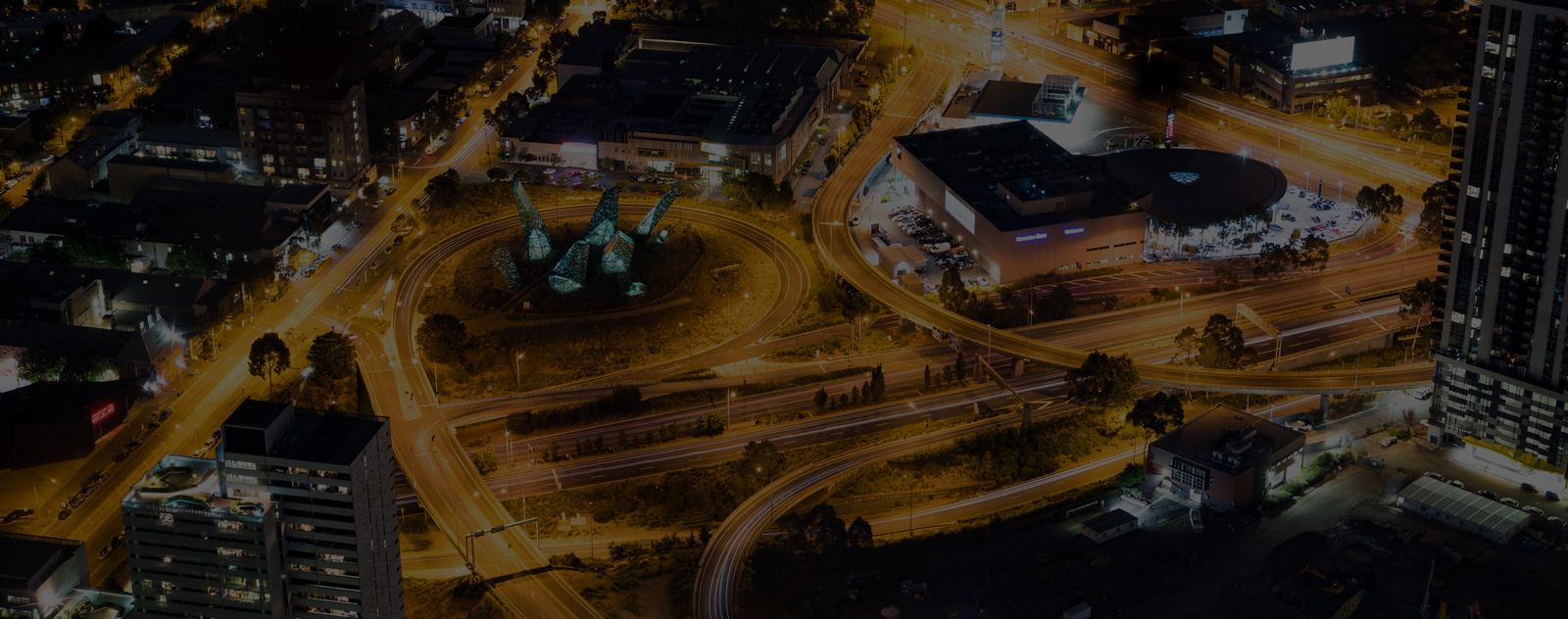 Melbourne aerial traffic night