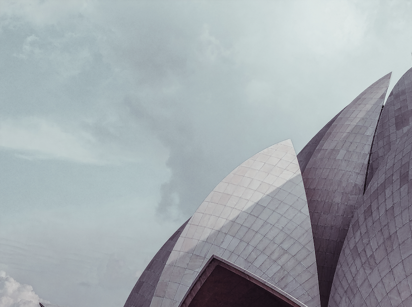 A side view of the Sydney Opera house.