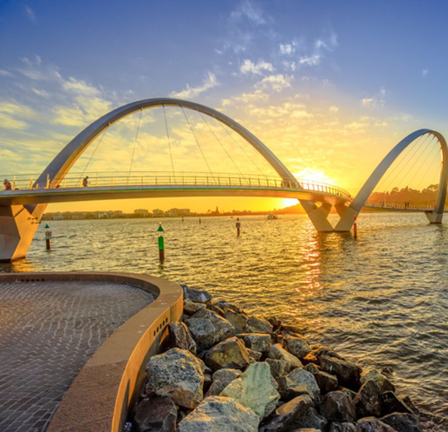 Elizabeth Quay Bridge sunset